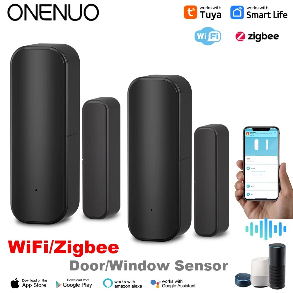 Smart Home Orvibo - Tuya เครื่องตรวจจับประตู WiFi/Zigbee, สมาร์ทโฮมไร้สายเครื่องตรวจจับประตูเปิดปิดรีโมทแอปทำงานกับ Alexa Google