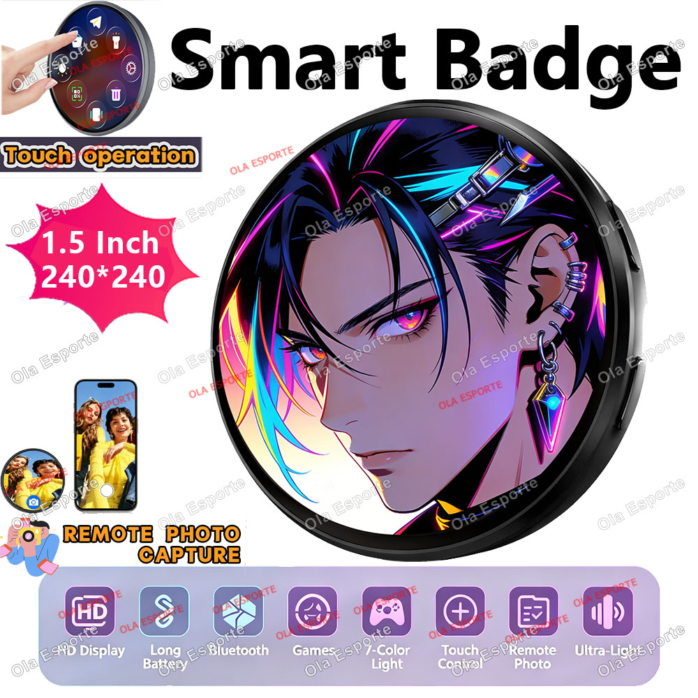 Smart Home Icon - ป้ายอิเล็กทรอนิกส์แบบไดนามิก อนิเมะ HD หน้าจอสัมผัส ดิจิตอล บลูทูธ
