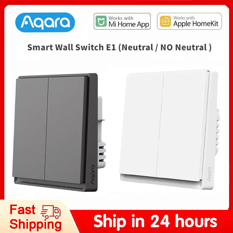 Smart Home Orvibo - สวิตช์ไฟติดผนังอัจฉริยะ aqara ของแท้ E1สวิตช์ไฟไร้สาย ZigBee 3.0ไม่มี/มีสายไฟกลางสำหรับ