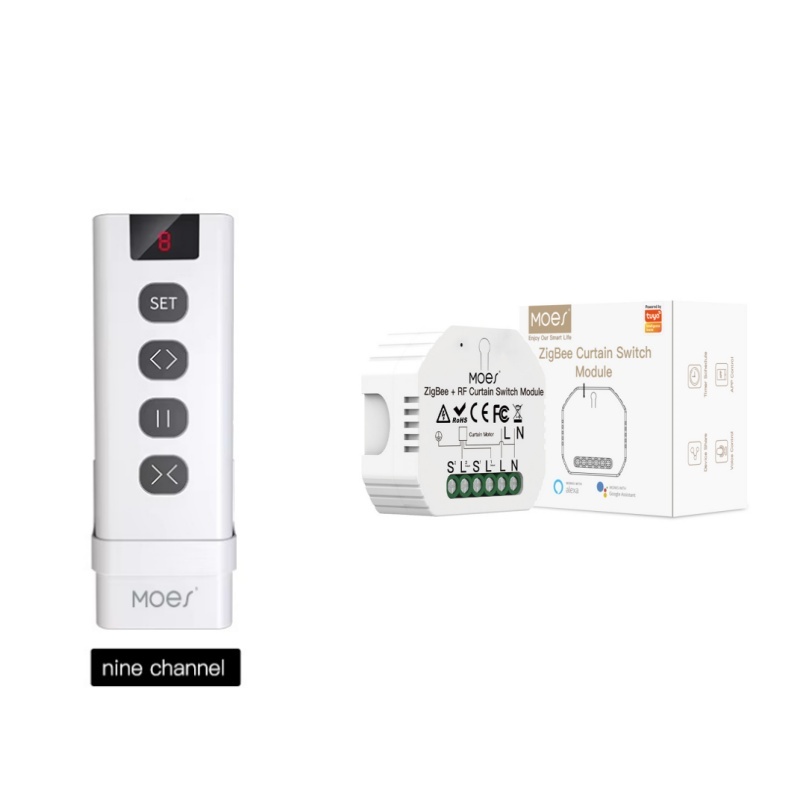 Smart Home Alexa - โมดูลสวิตช์ม่านอัจฉริยะ MOES ZigBee Smart RF433 สำหรับมอเตอร์ม่านม้วน