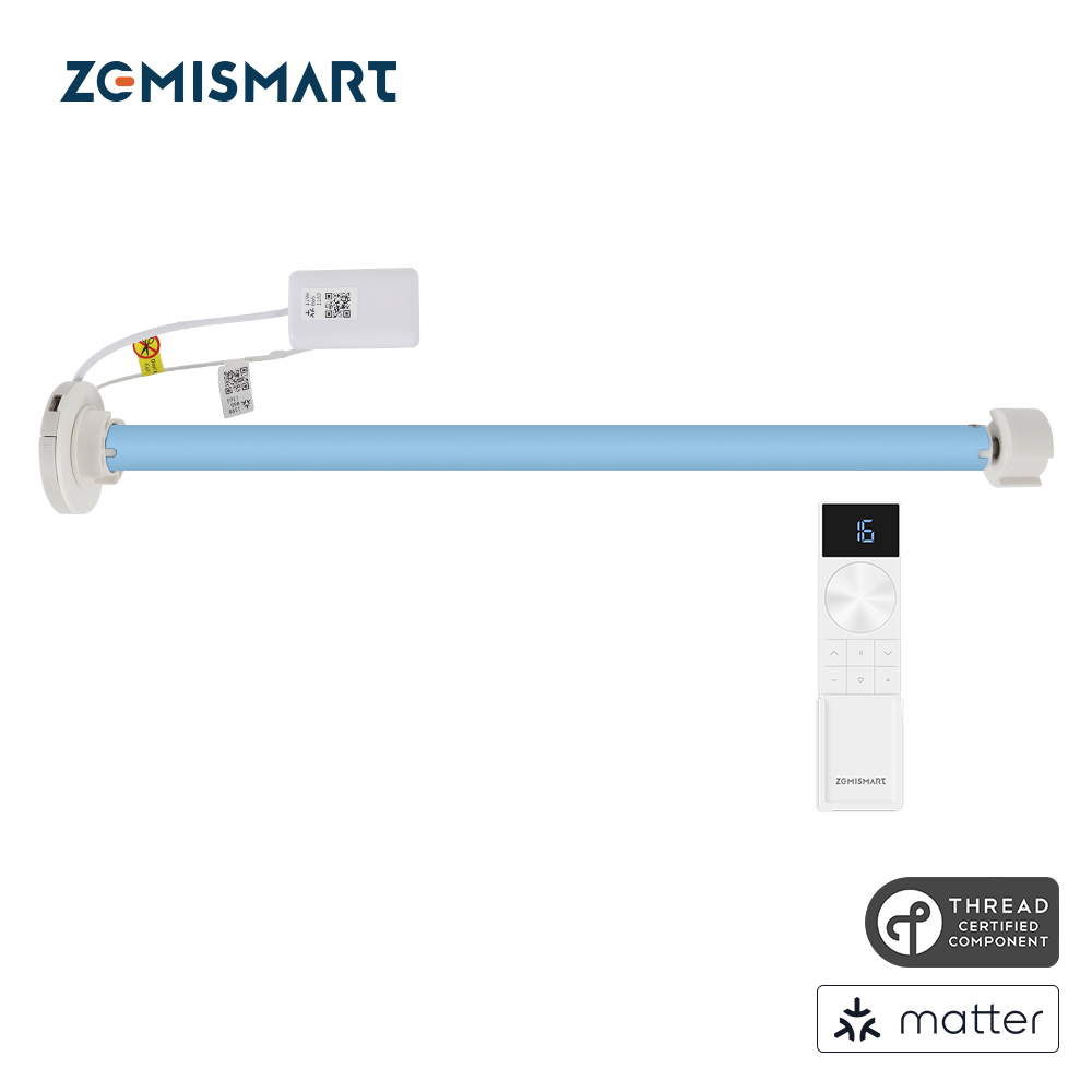 Smart Home Orvibo - มอเตอร์ม่านม้วนแบบชาร์จไฟได้ Zemismart Matter Thread สำหรับท่อขนาด 20