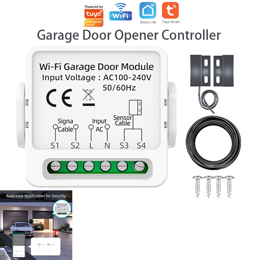 Smart Home Living - ตัวควบคุมประตูโรงรถแบบ WiFi สำหรับการใช้งานอัจฉริยะ ควบคุมระยะไกลด้วยเสียงผ่าน Alexa, Google