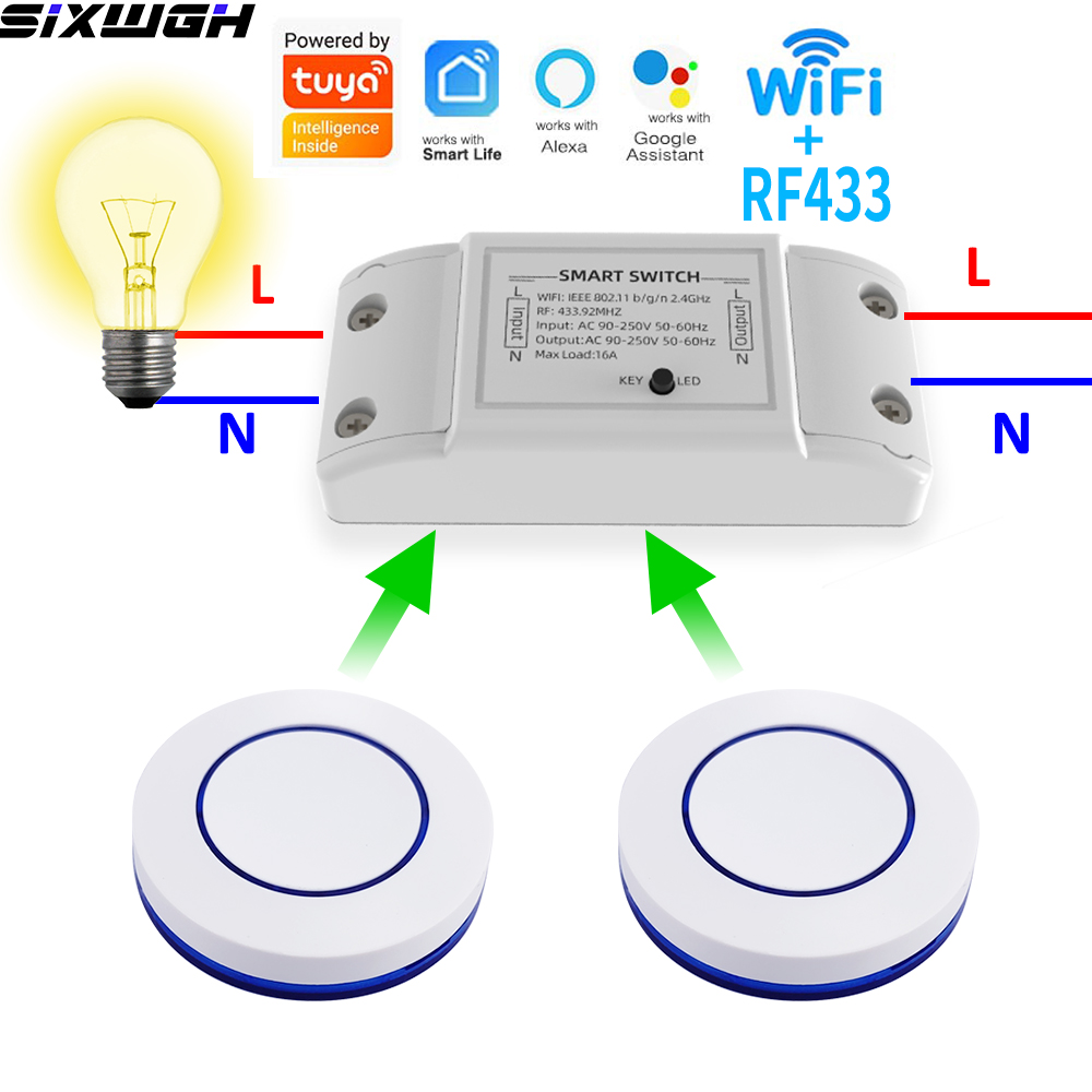 Tuya Wifi Socket - 16A WiFi Tuya สวิตช์อัจฉริยะรีโมทคอนโทรลไร้สายสวิตช์ตั้งเวลาใช้งานร่วมกับแอพสมาร์ทไลฟ์ อเล็กซา กูเกิล