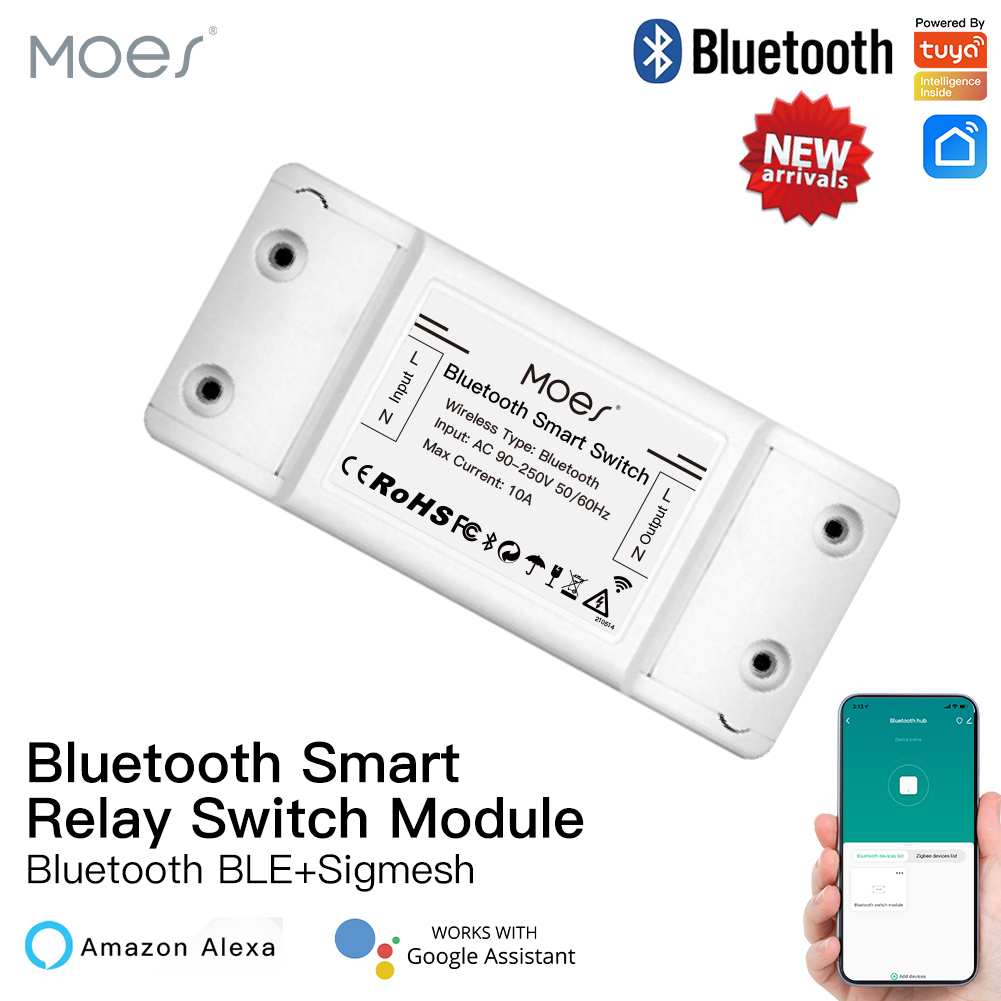 Smart Home Moes - โมเดลโม่ส์ บลูทูธ สมาร์ทสวิตช์รีเลย์ โมดูลควบคุมจุดเดียว ระบบ Sigmesh