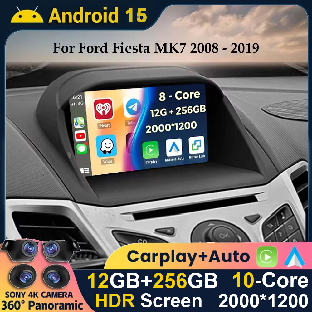 Smart Home Orvibo - Android 15 CarPlayอัตโนมัติสําหรับFord Fiesta MK7 2009-2017