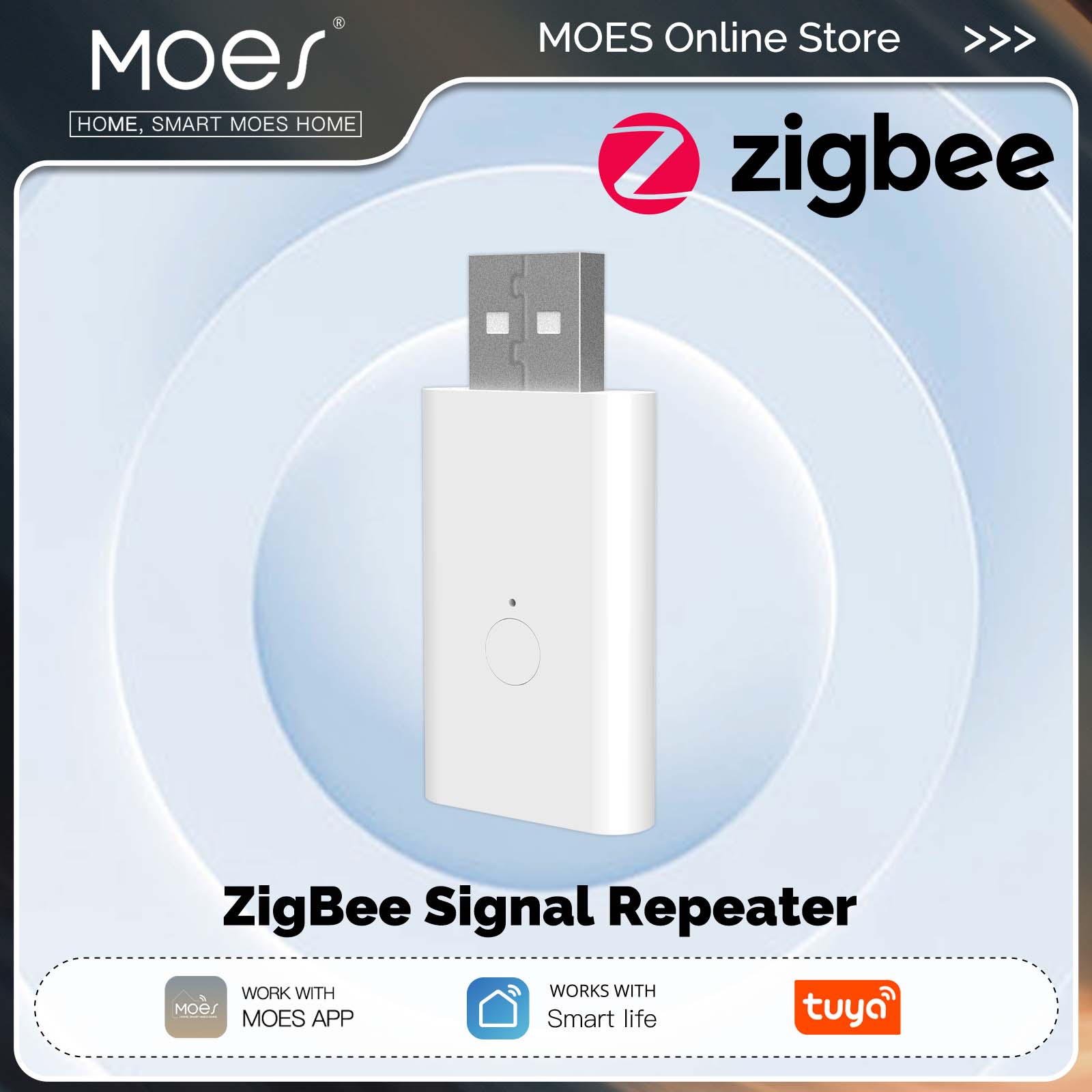 Smart Home Zigbee Gateway - ตัวขยายสัญญาณ MOES Tuya ZigBee3.0 พร้อมพอร์ต USB