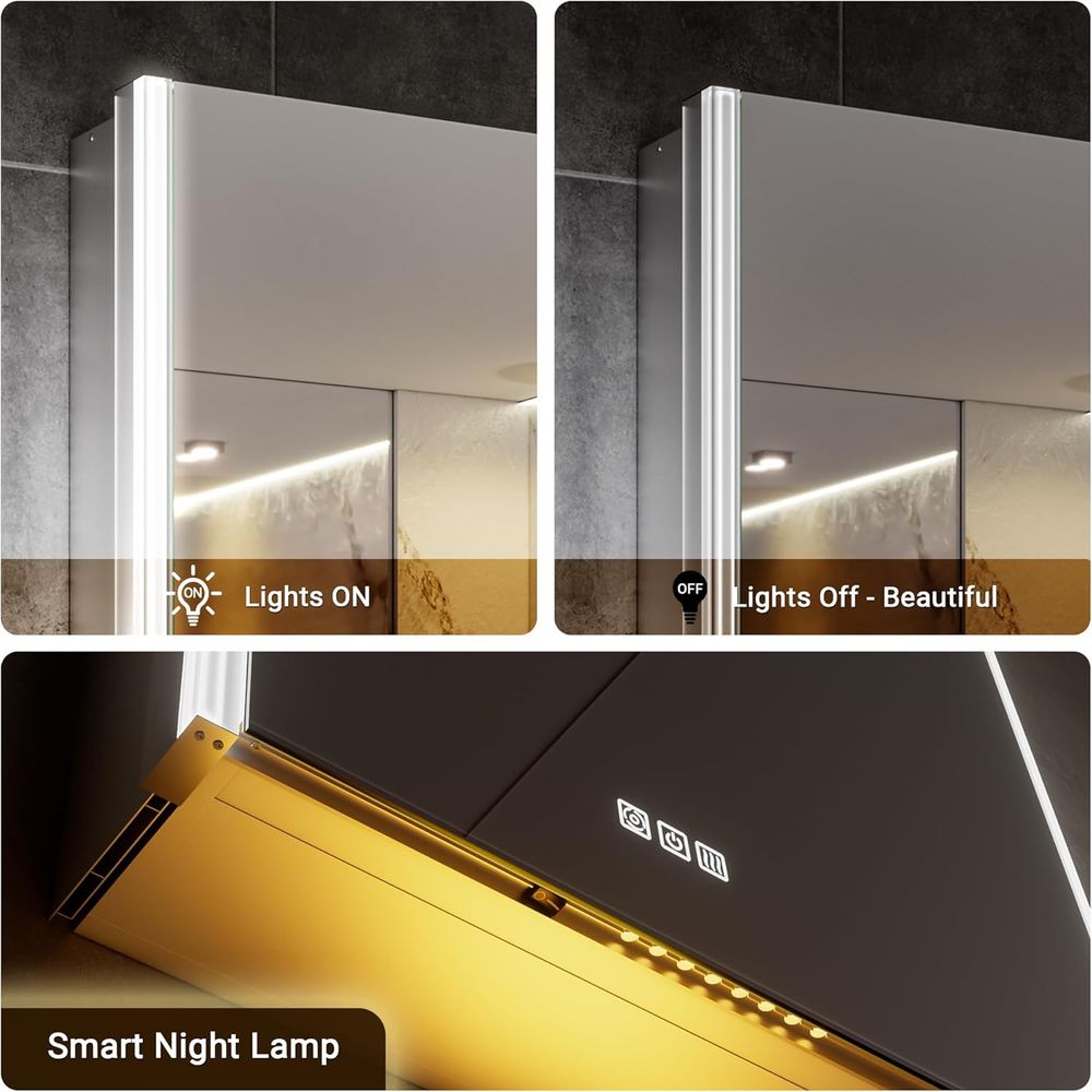 กระจกตู้ยาแบบมีไฟขนาด 20x32 นิ - Smart Home Living บทวิจารณ์และราคา