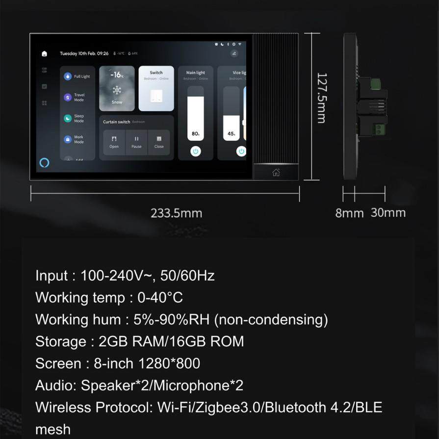 แผงควบคุมขนาด 8 นิ้ว พร้อมรีโม - Zigbee Gateway บทวิจารณ์และราคา