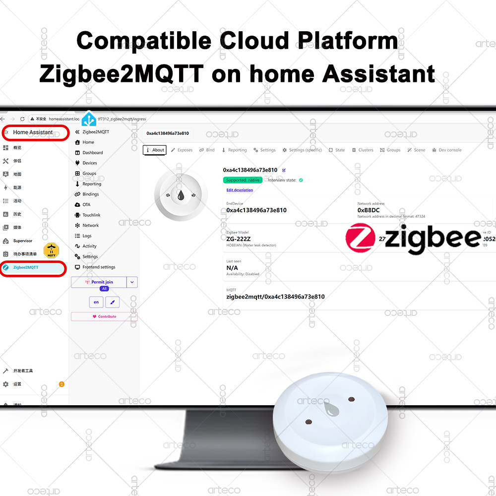 เซ็นเซอร์น้ำอัจฉริยะ Zigbee เค - Smart Home Zigbee Gateway บทวิจารณ์และราคา