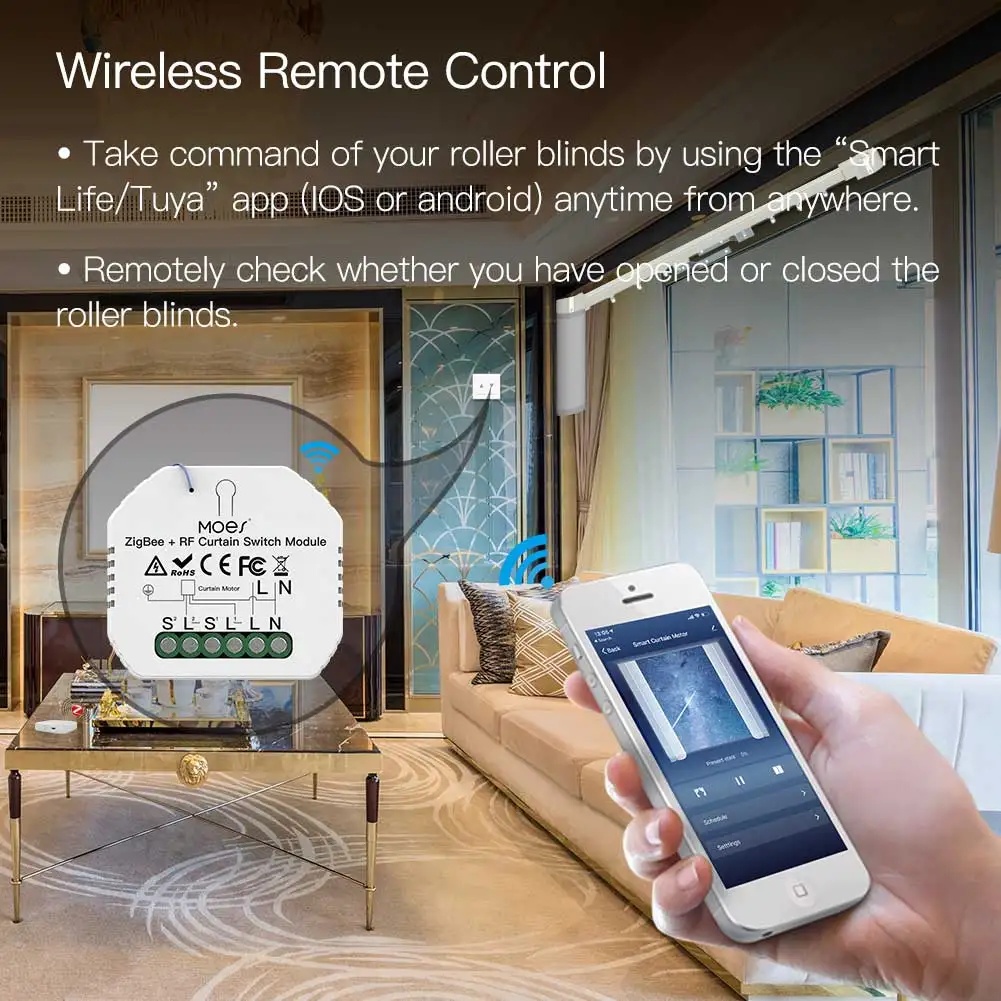 โมดูลสวิตช์ม่านอัจฉริยะ MOES Z - Smart Home Alexa บทวิจารณ์และราคา