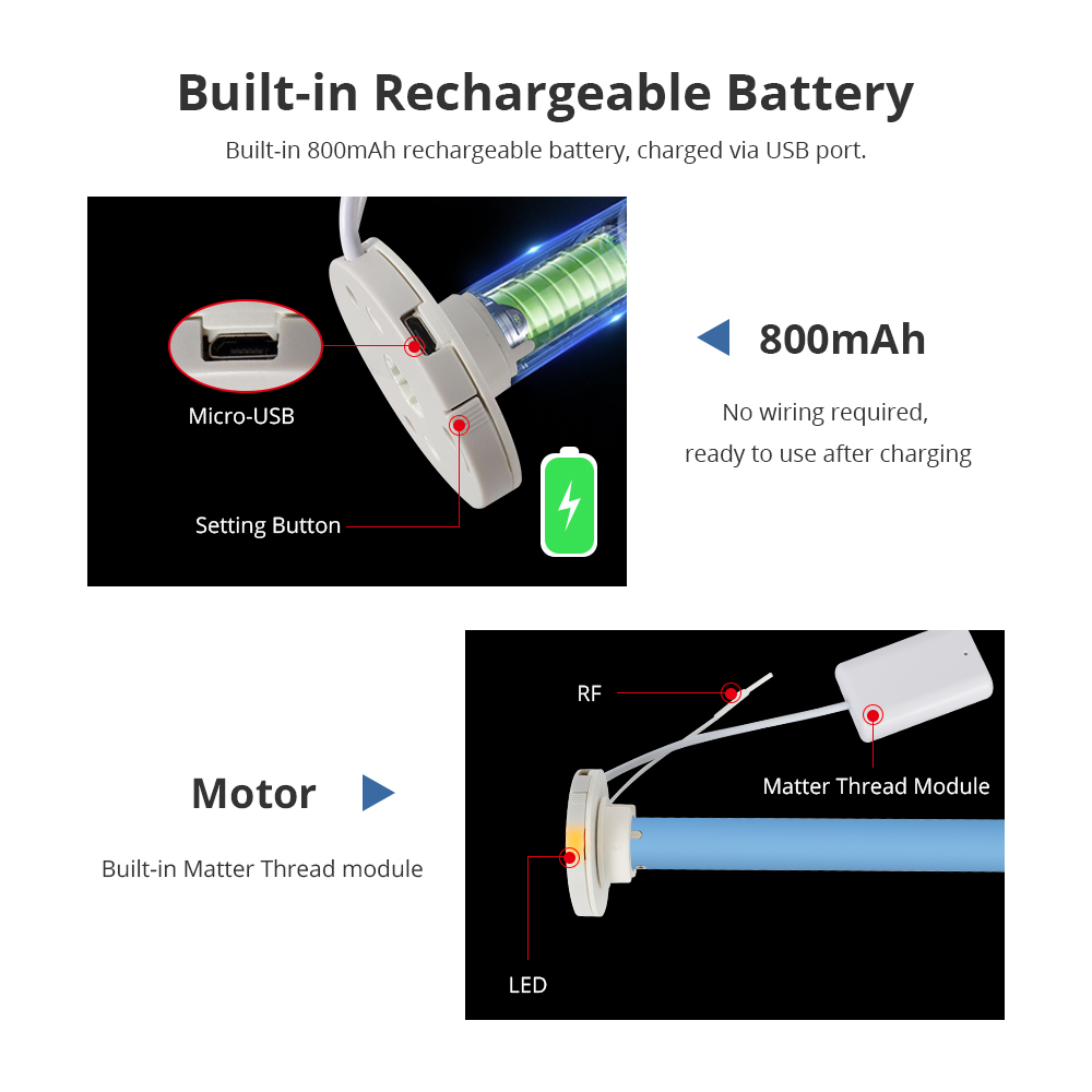 มอเตอร์ม่านม้วนแบบชาร์จไฟได้ Z - Smart Home Orvibo บทวิจารณ์และราคา
