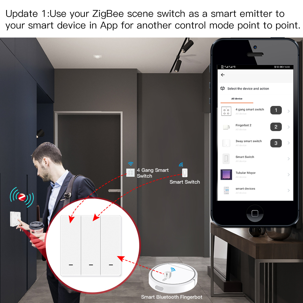 สวิตช์ควบคุมฉากไร้สาย MOES Tuy - Smart Home Moes บทวิจารณ์และราคา