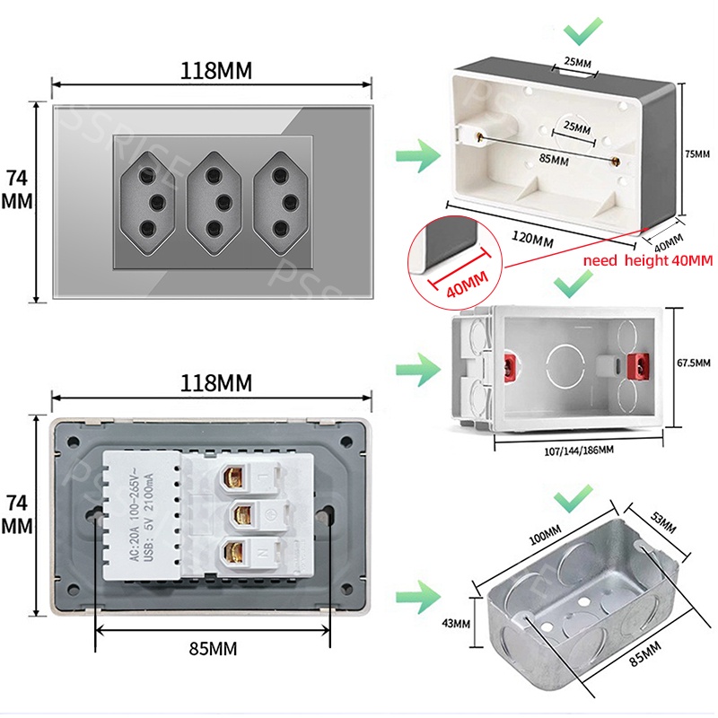 PSSRISE ปลั๊กไฟติดผนังแบบเต็มแ - Tuya Wifi Socket บทวิจารณ์และราคา
