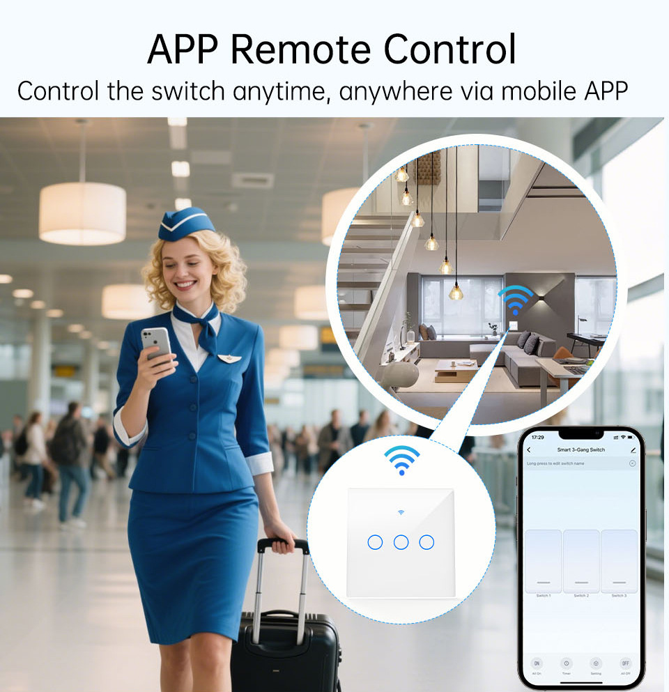 สวิตช์ไฟติดผนังแบบสัมผัส WiFi  - Tuya Wifi Socket บทวิจารณ์และราคา