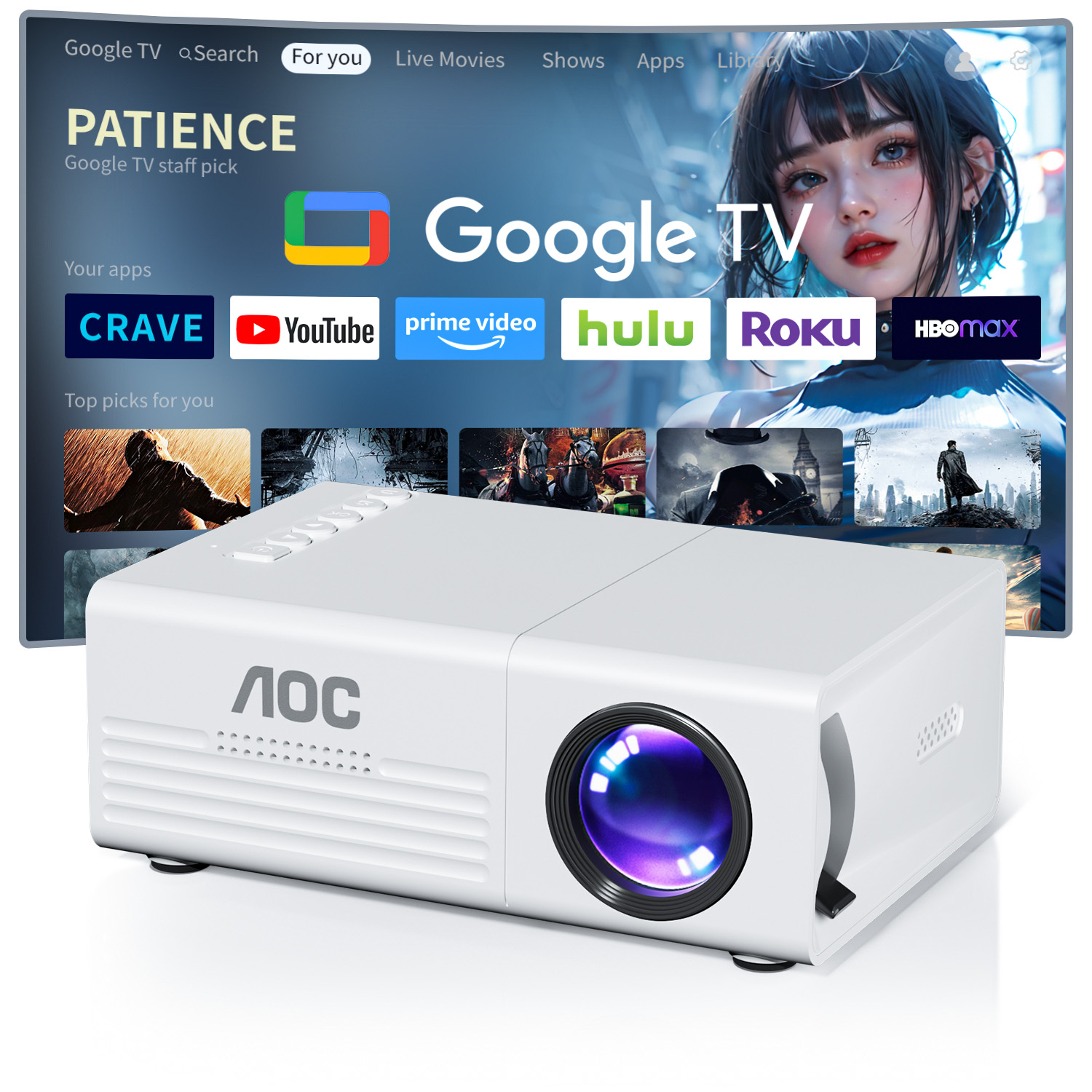 AOC มินิโปรเจคเตอร์ TFT LCD Wi - Smart Home Midea บทวิจารณ์และราคา