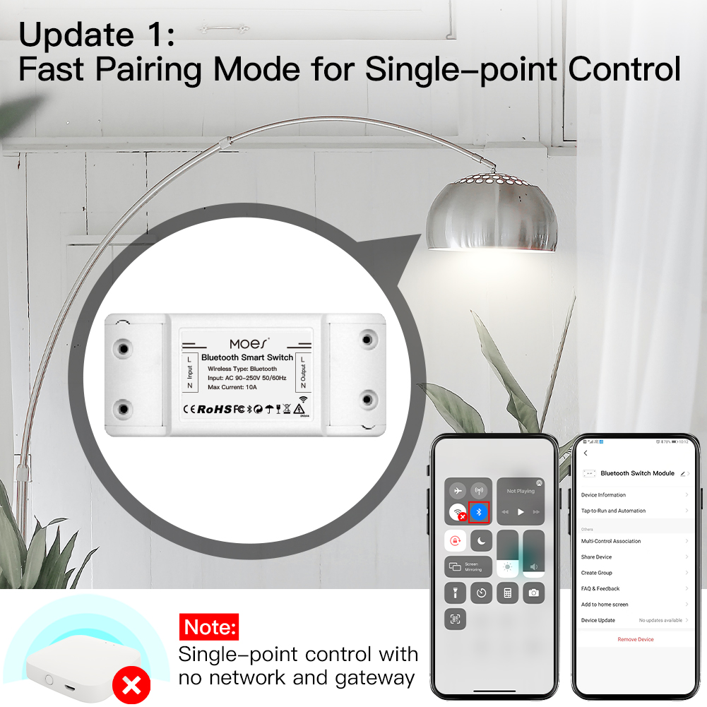 โมเดลโม่ส์ บลูทูธ สมาร์ทสวิตช์ - Smart Home Moes บทวิจารณ์และราคา