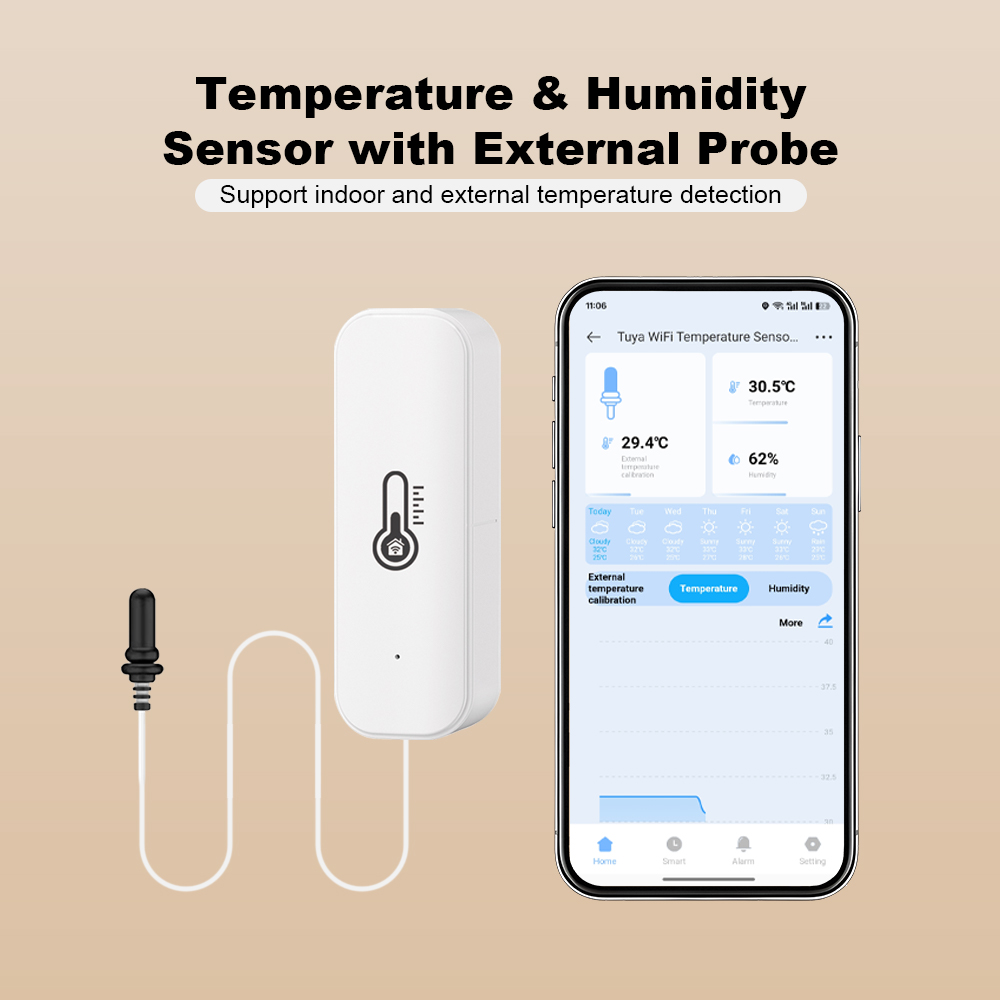 เซ็นเซอร์วัดอุณหภูมิและความชื้ - Smart Home Tuya บทวิจารณ์และราคา